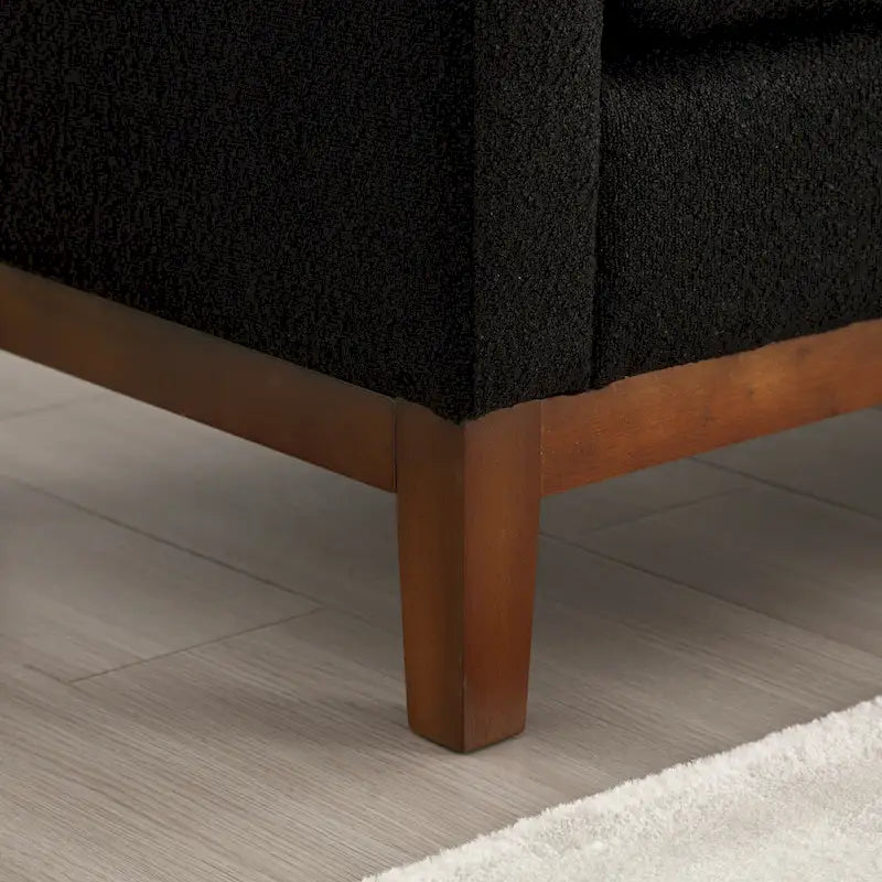 Banc rembourré avec pieds en bois-29