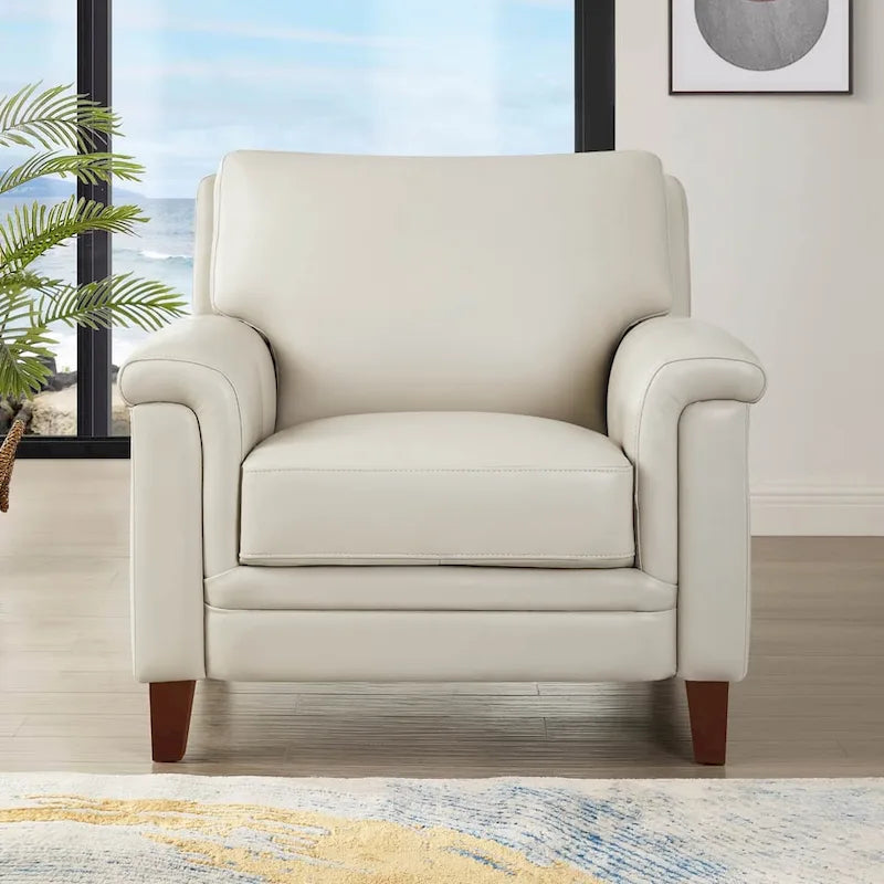 Fauteuil Hydeline Westcott en cuir pleine fleur avec mousse à mémoire de forme et ressorts-24