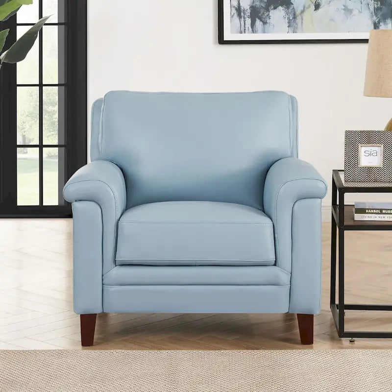 Fauteuil Hydeline Westcott en cuir pleine fleur avec mousse à mémoire de forme et ressorts-25