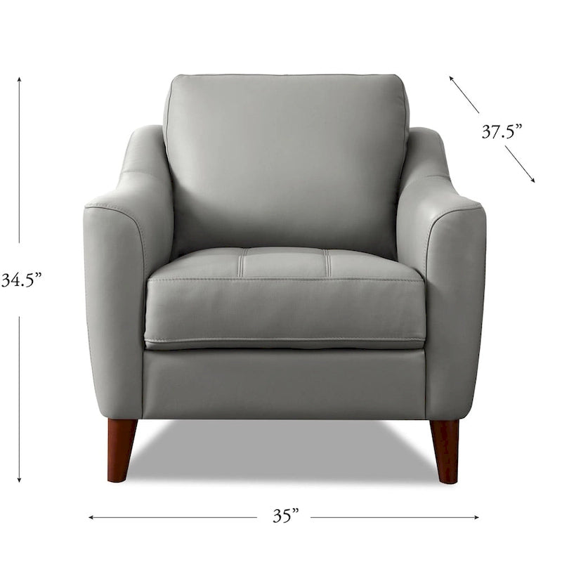 Fauteuil Hydeline Westcott en cuir pleine fleur avec mousse à mémoire de forme et ressorts-2