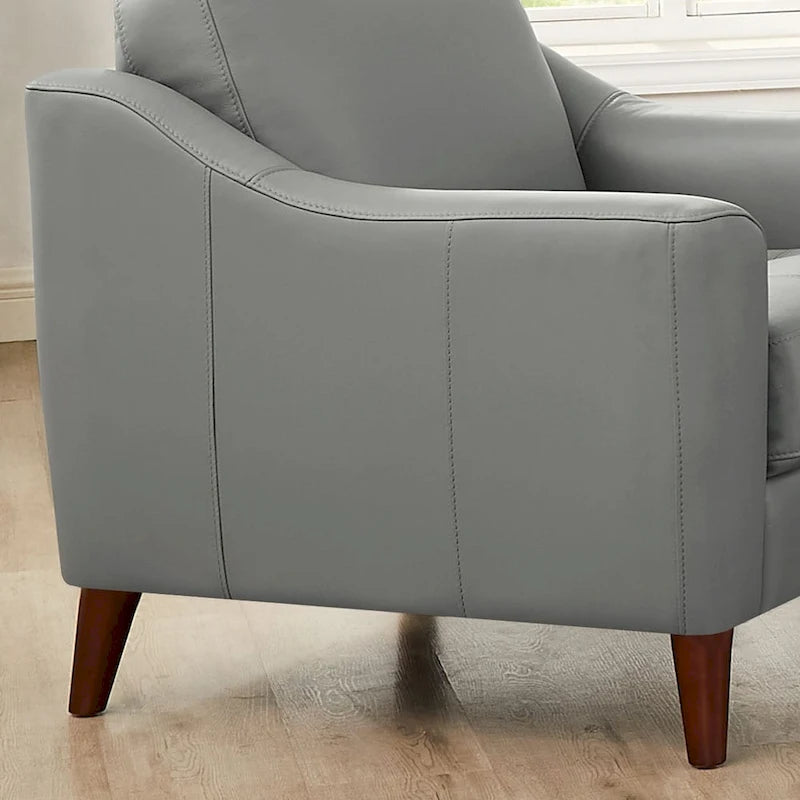 Fauteuil Hydeline Westcott en cuir pleine fleur avec mousse à mémoire de forme et ressorts-3
