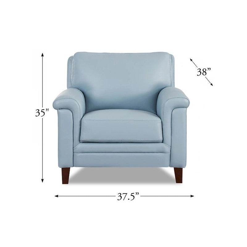 Fauteuil Hydeline Westcott en cuir pleine fleur avec mousse à mémoire de forme et ressorts-10