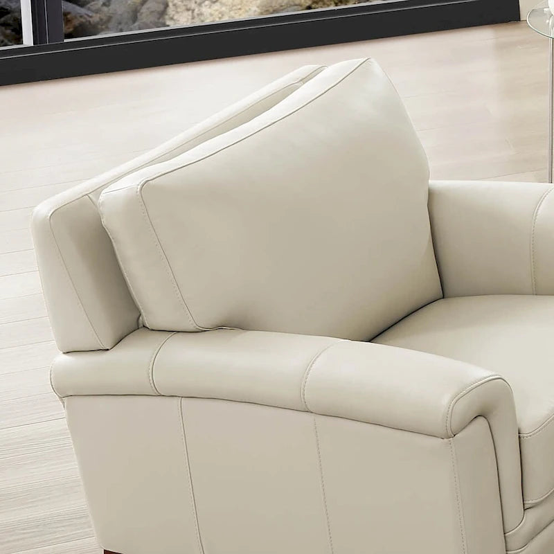Fauteuil Hydeline Westcott en cuir pleine fleur avec mousse à mémoire de forme et ressorts-14