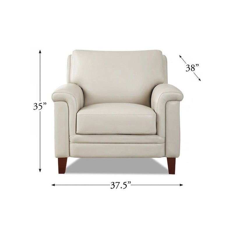 Fauteuil Hydeline Westcott en cuir pleine fleur avec mousse à mémoire de forme et ressorts-16