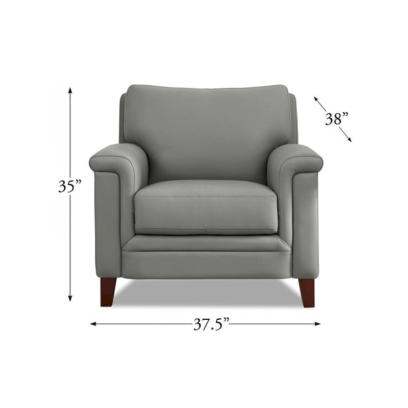 Fauteuil Hydeline Westcott en cuir pleine fleur avec mousse à mémoire de forme et ressorts-22