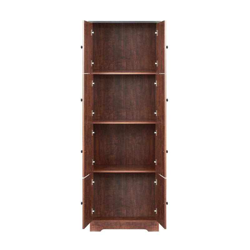 Armoire de rangement haute à 8 portes et 4 étagères, meuble de rangement mural pour salon, cuisine, bureau, chambre, salle de bain-9