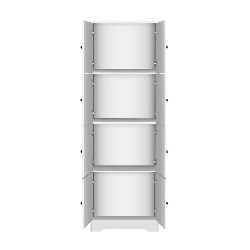 Armoire de rangement haute à 8 portes et 4 étagères, meuble de rangement mural pour salon, cuisine, bureau, chambre, salle de bain-16