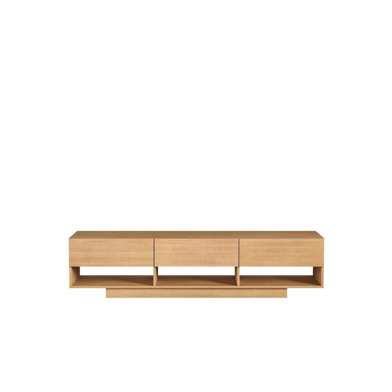 Meuble TV Nexera Stereo 72 pouces à 3 tiroirs, noir-12