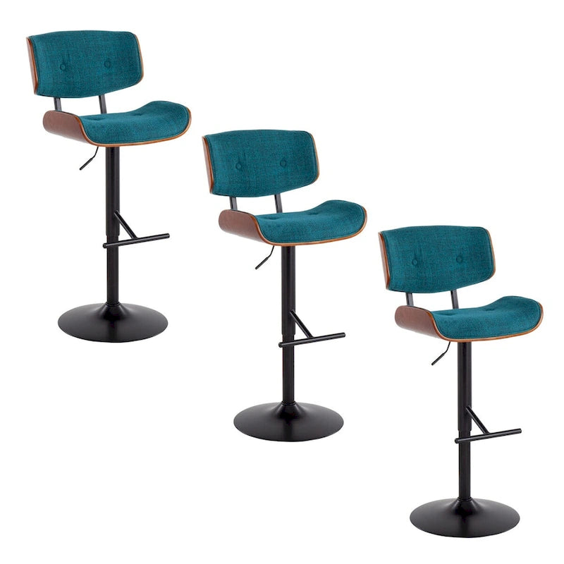 Tabouret de bar réglable Carson Carrington Leksand avec repose-pieds droit en T (lot de 3)-3