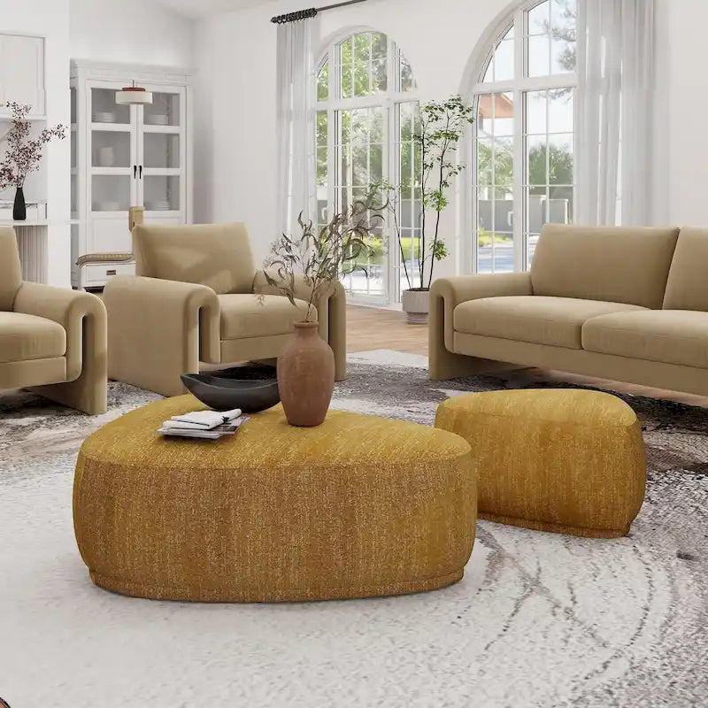 Pouf cocktail triangulaire arrondi Pebble 26-8