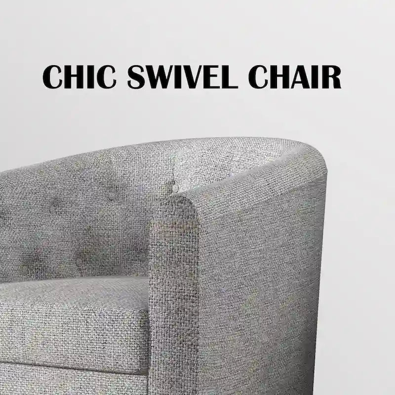 Fauteuil pivotant en tissu capitonné-5