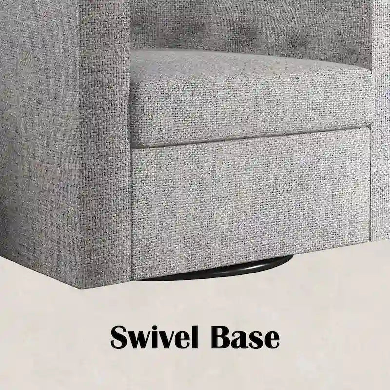 Fauteuil pivotant en tissu capitonné-7