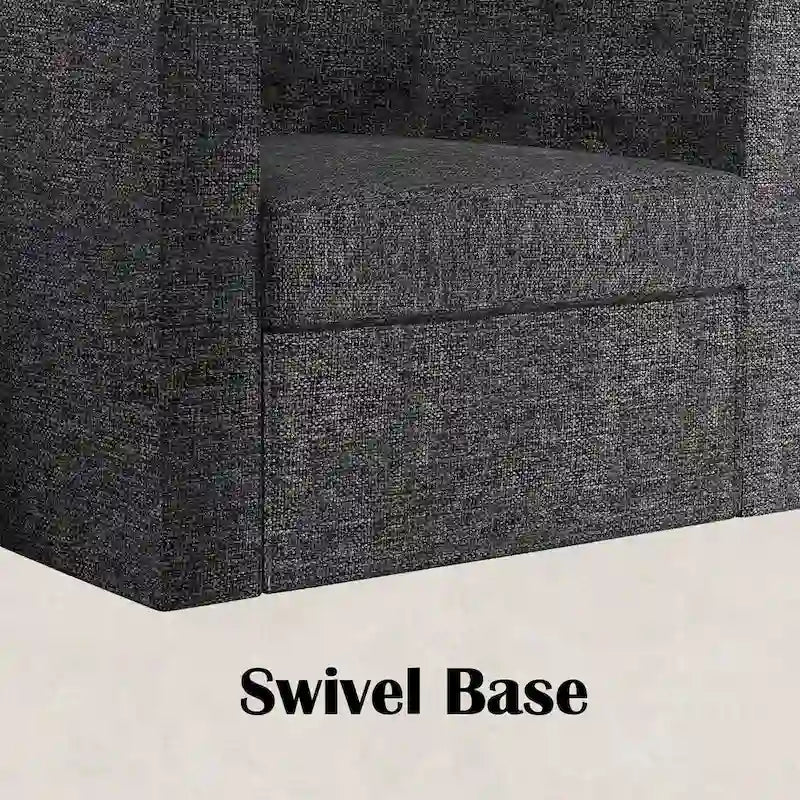Fauteuil pivotant en tissu capitonné-11