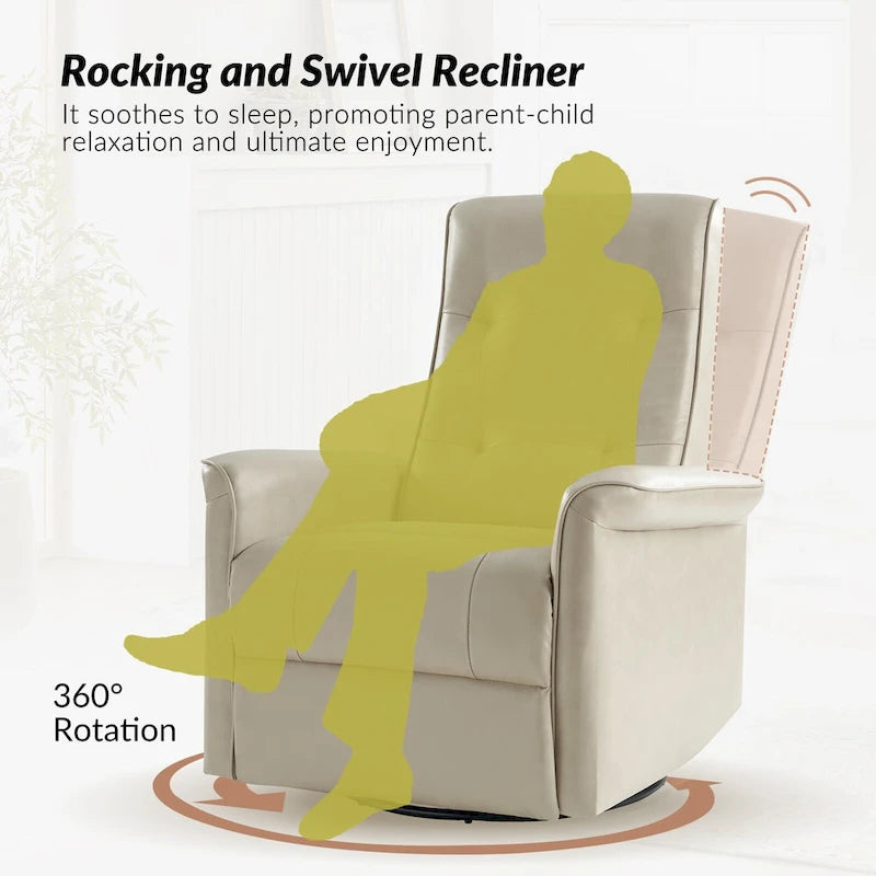Fauteuil inclinable électrique pivotant Valentin en similicuir moderne avec ports USB (lot de 2) par HULALA HOME-11