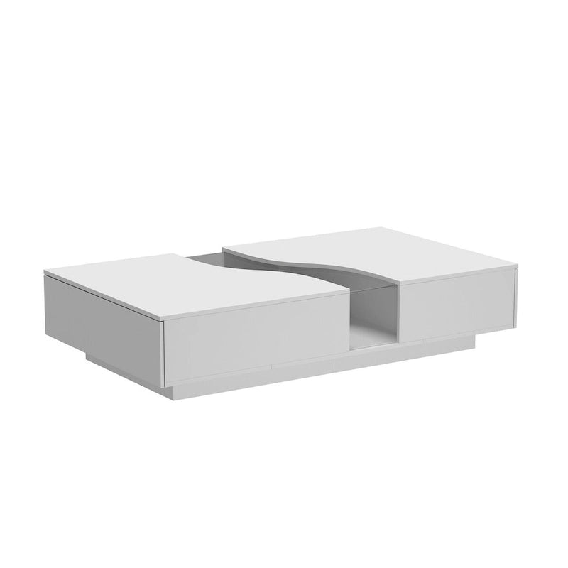 Fonctionnalité et élégance : Table basse moderne avec éclairage LED et plateau en verre-9