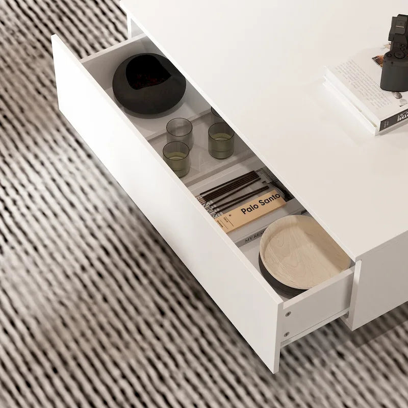 Fonctionnalité et élégance : Table basse moderne avec éclairage LED et plateau en verre-13