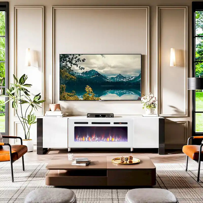 Meuble TV avec cheminée et foyer de 36 pouces-2