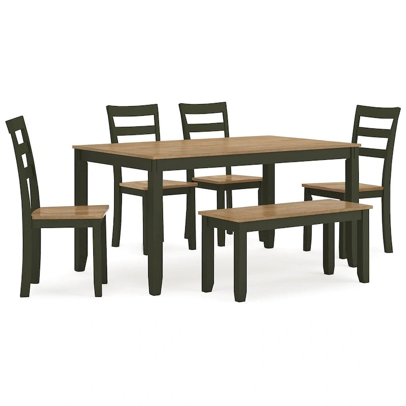 Table de salle à manger Signature Design by Ashley Gesthaven avec 4 chaises et un banc (ensemble de 6)-7