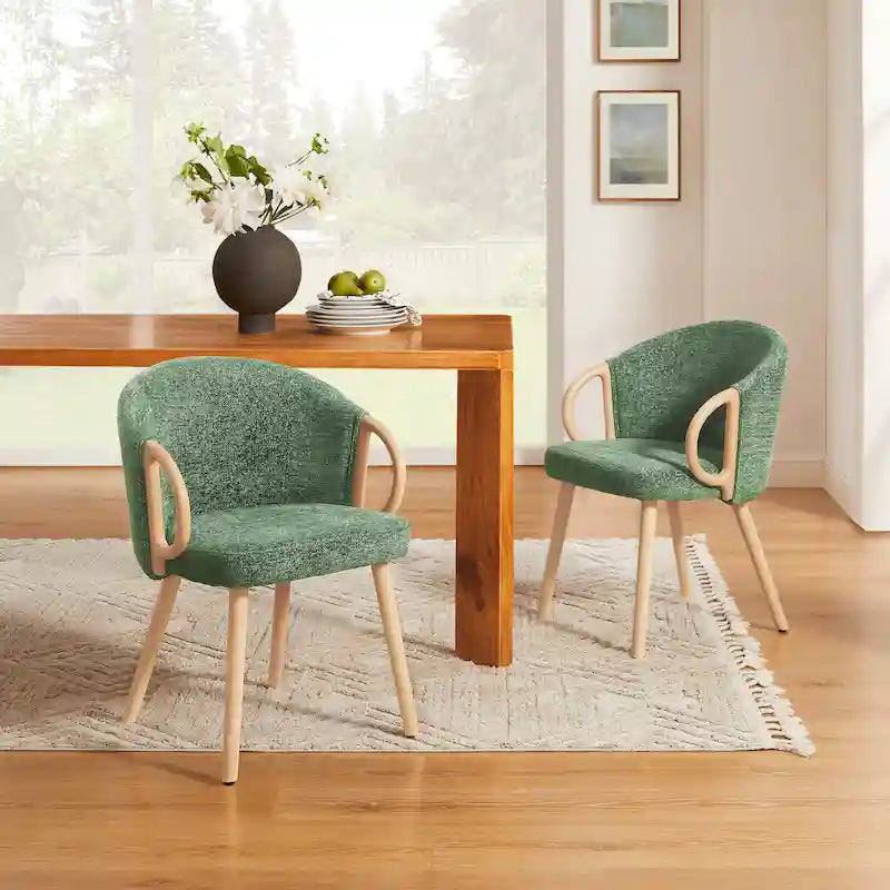 Chaise de salle à manger moderne en tissu et bois Art Leon (lot de 2)-36