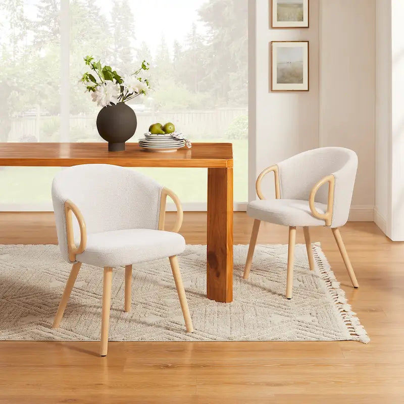 Chaise de salle à manger moderne en tissu et bois Art Leon (lot de 2)-38