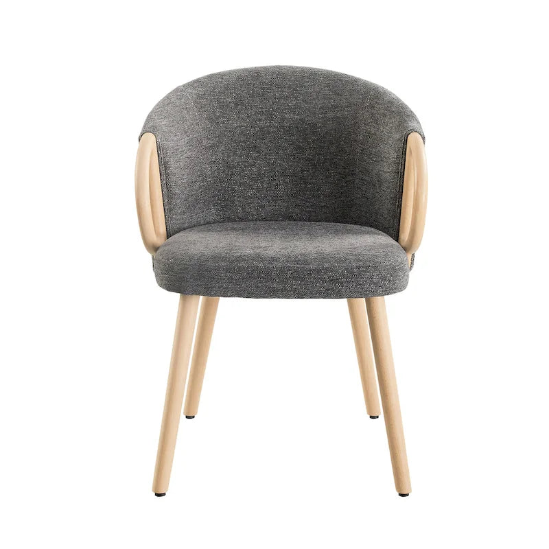 Chaise de salle à manger moderne en tissu et bois Art Leon (lot de 2)-14