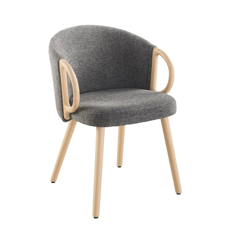 Chaise de salle à manger moderne en tissu et bois Art Leon (lot de 2)-15