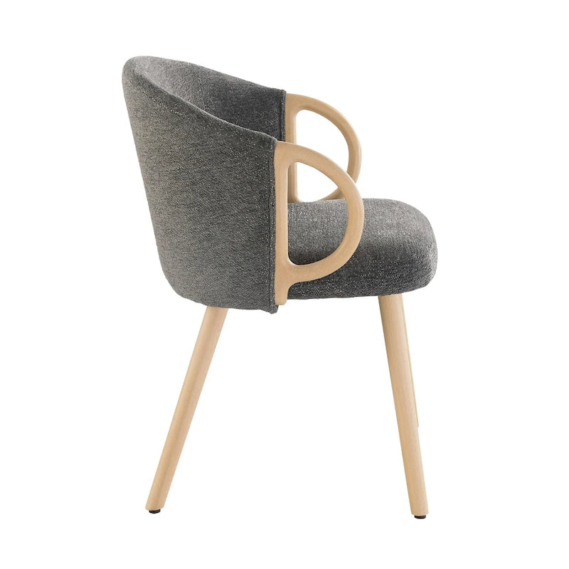 Chaise de salle à manger moderne en tissu et bois Art Leon (lot de 2)-16