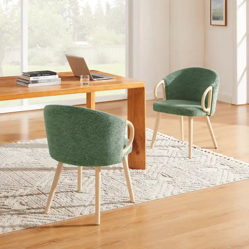 Chaise de salle à manger moderne en tissu et bois Art Leon (lot de 2)-19