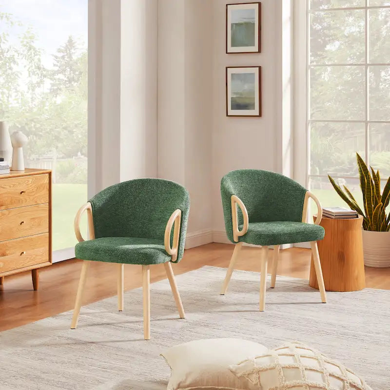 Chaise de salle à manger moderne en tissu et bois Art Leon (lot de 2)-21