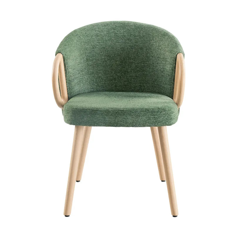 Chaise de salle à manger moderne en tissu et bois Art Leon (lot de 2)-24