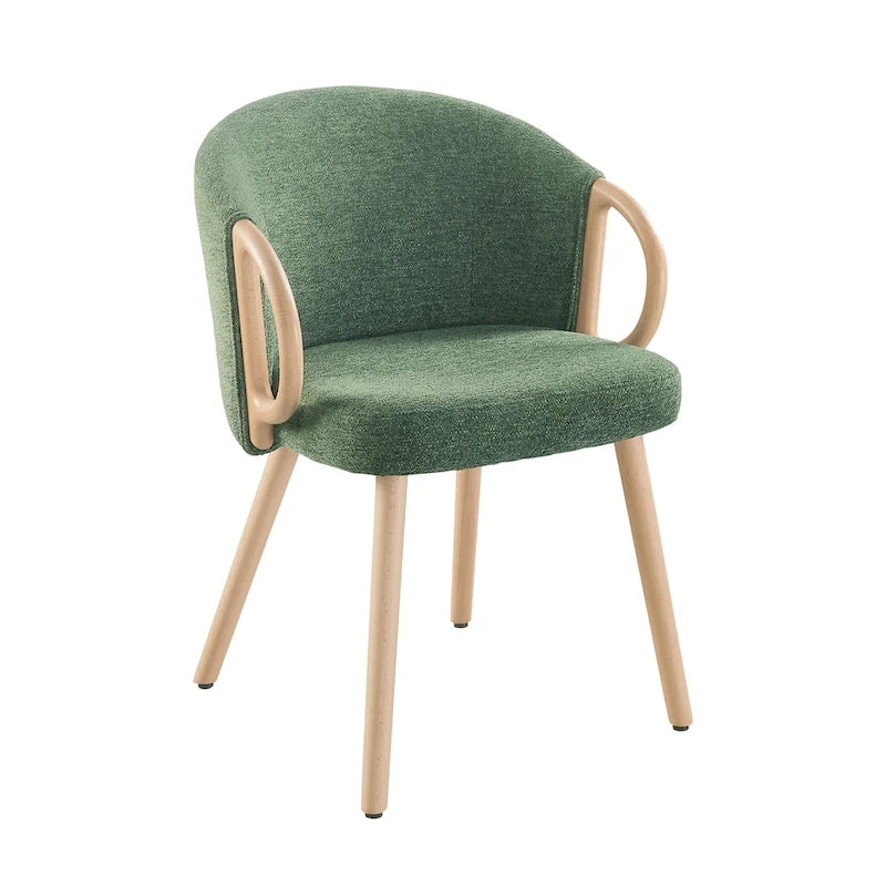 Chaise de salle à manger moderne en tissu et bois Art Leon (lot de 2)-25