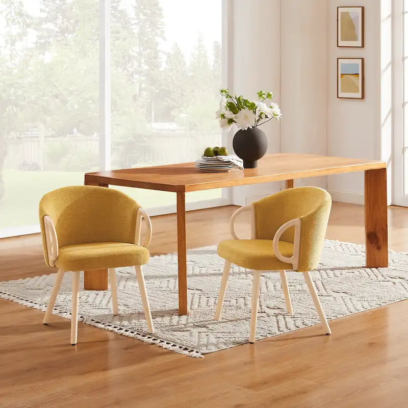 Chaise de salle à manger moderne en tissu et bois Art Leon (lot de 2)-29