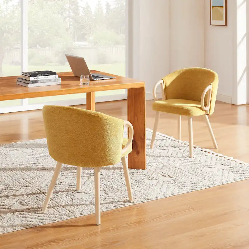 Chaise de salle à manger moderne en tissu et bois Art Leon (lot de 2)-30