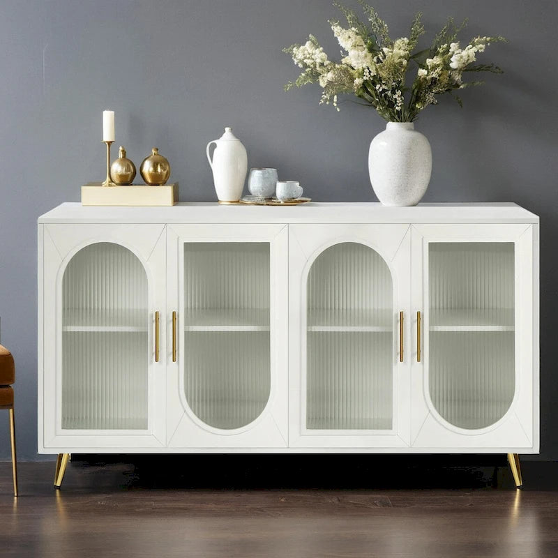 Meuble TV pour téléviseur de plus de 65 pouces, meuble TV en bois avec armoire de rangement et étagères réglables, console multimédia pour salon ou chambre.-24