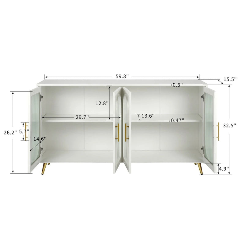 Meuble TV pour téléviseur de plus de 65 pouces, meuble TV en bois avec armoire de rangement et étagères réglables, console multimédia pour salon ou chambre.-4