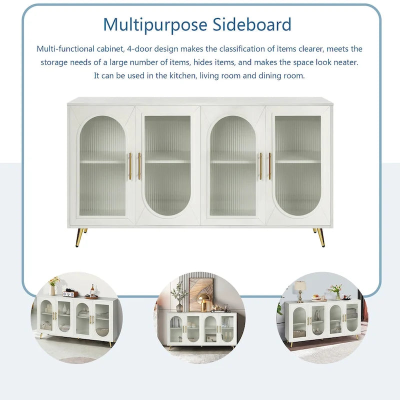 Meuble TV pour téléviseur de plus de 65 pouces, meuble TV en bois avec armoire de rangement et étagères réglables, console multimédia pour salon ou chambre.-6