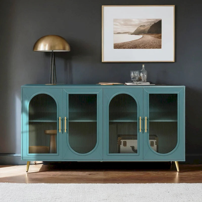 Meuble TV pour téléviseur de plus de 65 pouces, meuble TV en bois avec armoire de rangement et étagères réglables, console multimédia pour salon ou chambre.-9