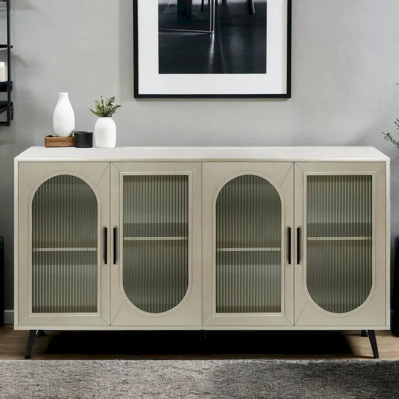 Meuble TV pour téléviseur de plus de 65 pouces, meuble TV en bois avec armoire de rangement et étagères réglables, console multimédia pour salon ou chambre.-17