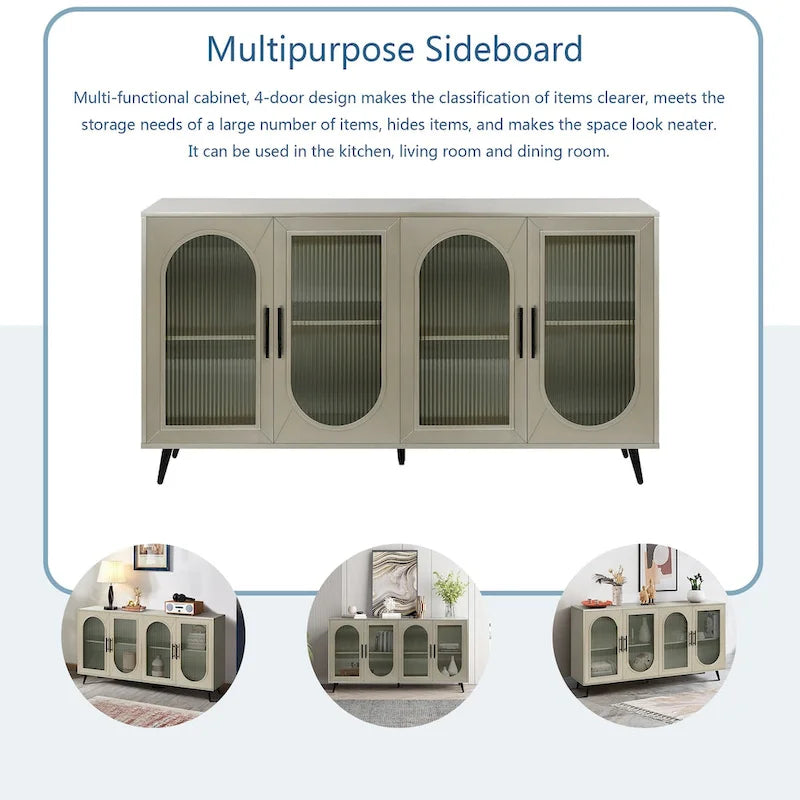 Meuble TV pour téléviseur de plus de 65 pouces, meuble TV en bois avec armoire de rangement et étagères réglables, console multimédia pour salon ou chambre.-19