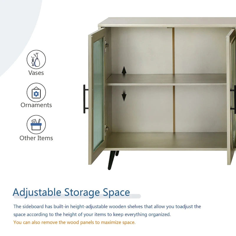 Meuble TV pour téléviseur de plus de 65 pouces, meuble TV en bois avec armoire de rangement et étagères réglables, console multimédia pour salon ou chambre.-20