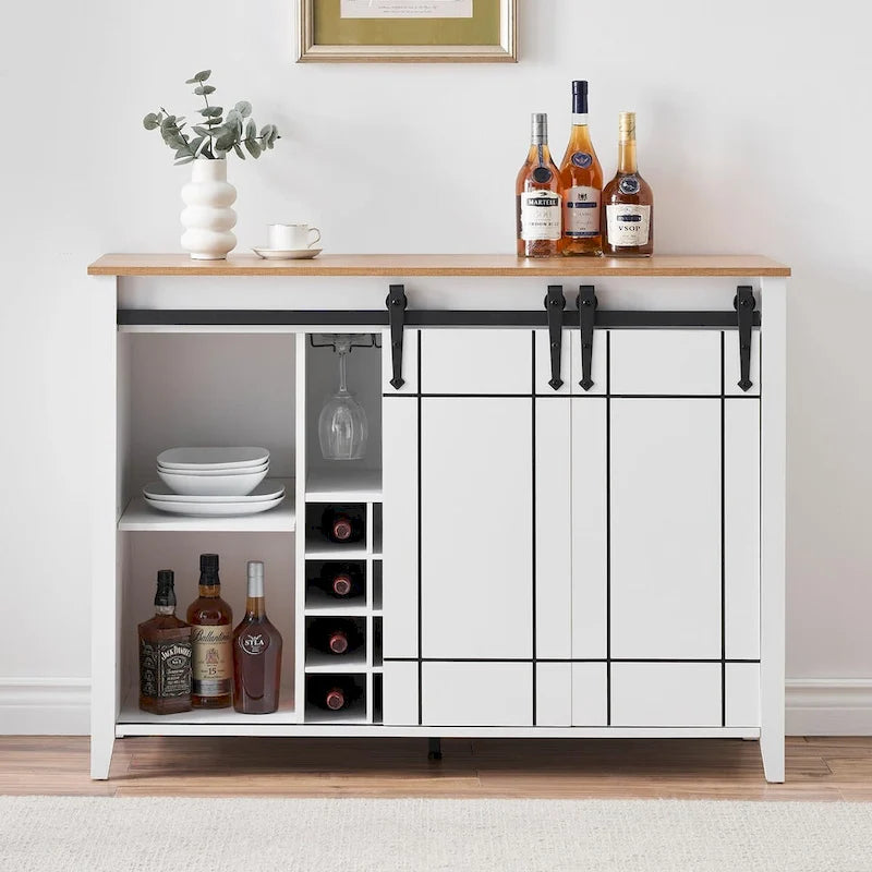 Buffet/meuble bar à vin style ferme avec casier à 16 bouteilles - 15,7 po P x 47,2 po L x 34,61 po H-2