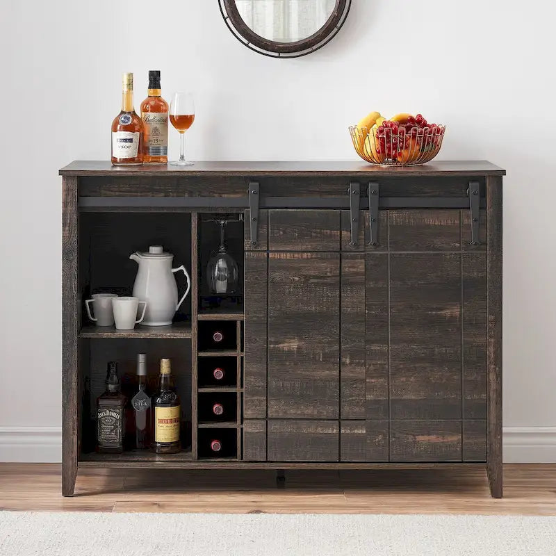Buffet/meuble bar à vin style ferme avec casier à 16 bouteilles - 15,7 po P x 47,2 po L x 34,61 po H-8