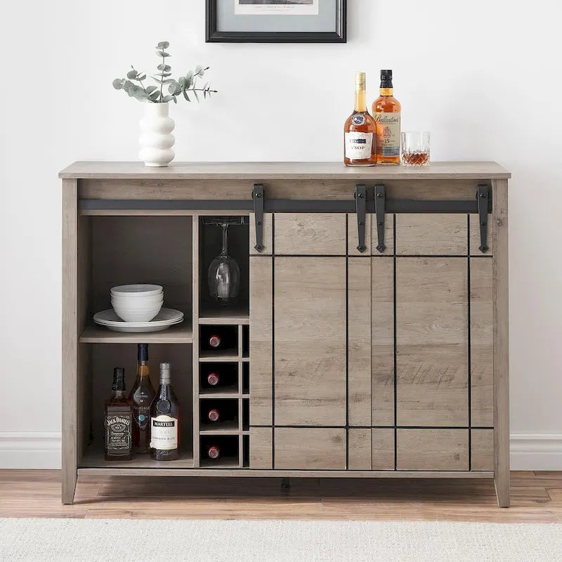 Buffet/meuble bar à vin style ferme avec casier à 16 bouteilles - 15,7 po P x 47,2 po L x 34,61 po H-13