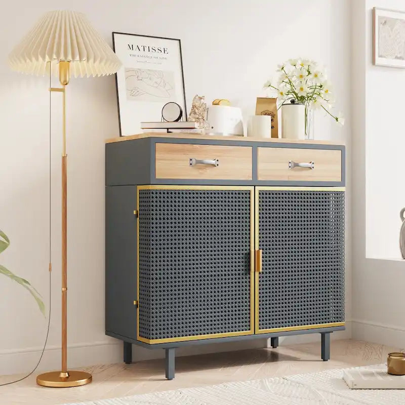 Buffet moderne avec tiroirs supérieurs, meuble de rangement indépendant-4