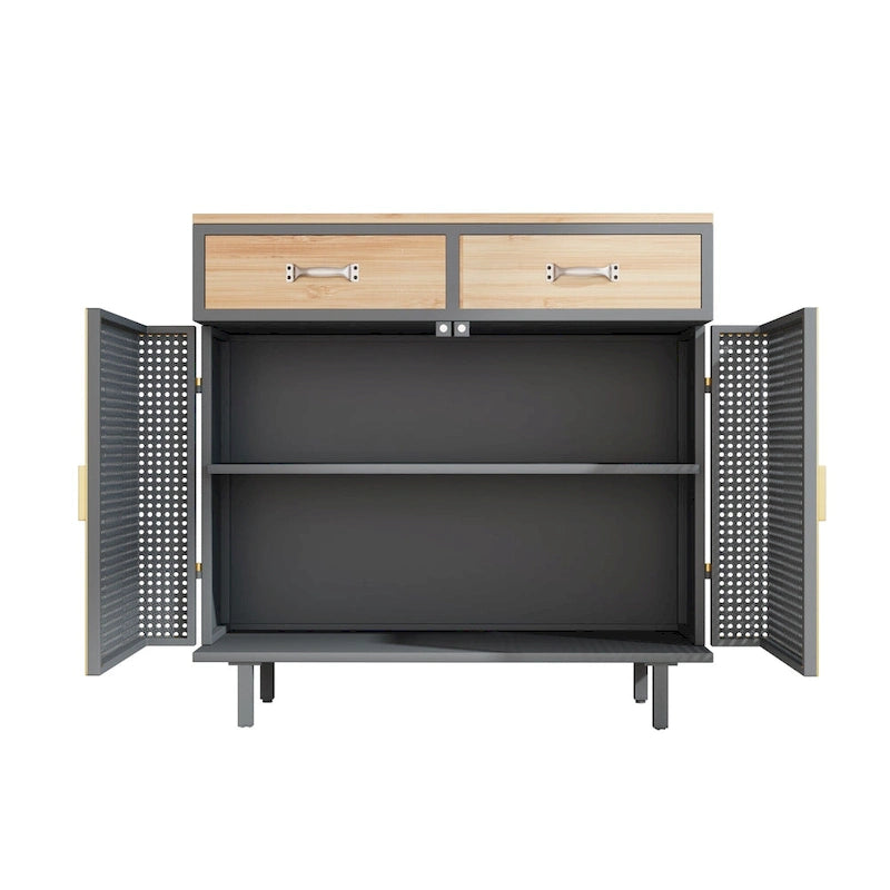 Buffet moderne avec tiroirs supérieurs, meuble de rangement indépendant-6
