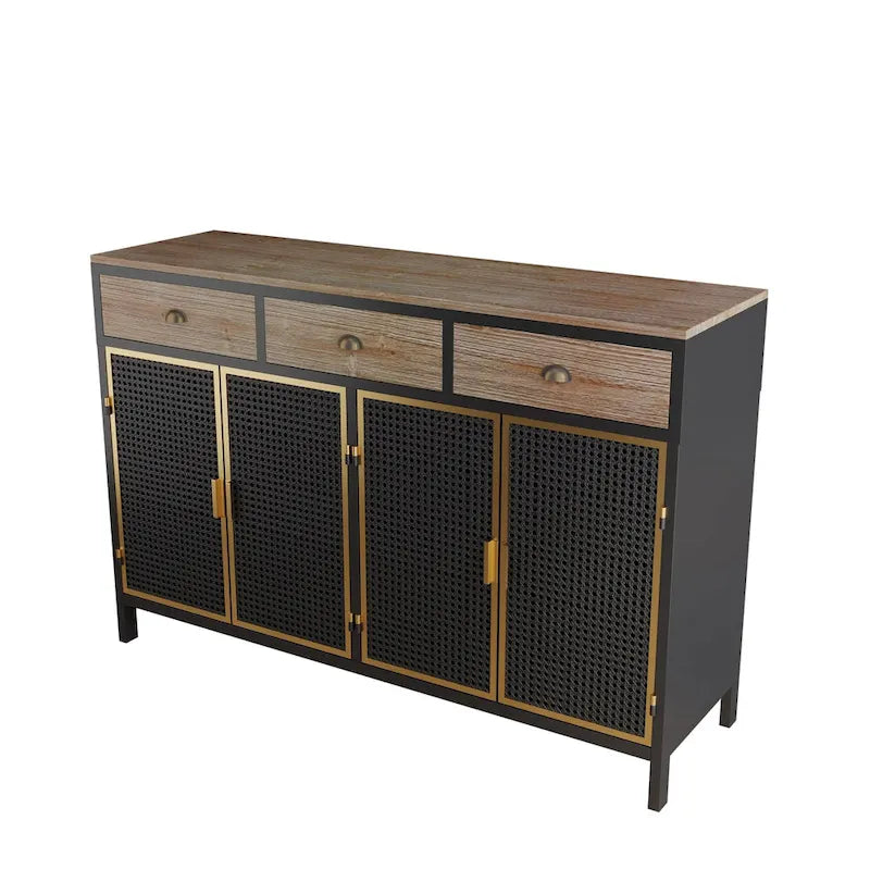 Buffet moderne avec tiroirs supérieurs, meuble de rangement indépendant-16