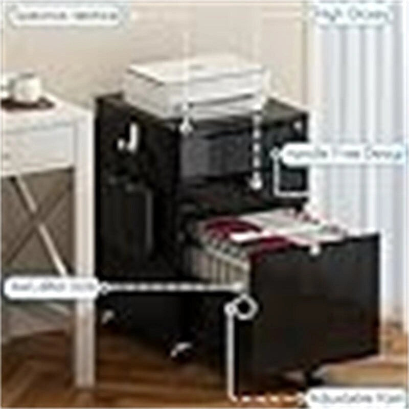 Classeur à dossiers laqué brillant - 45 cm (P) x 40 cm (L) x 65 cm (H)-5