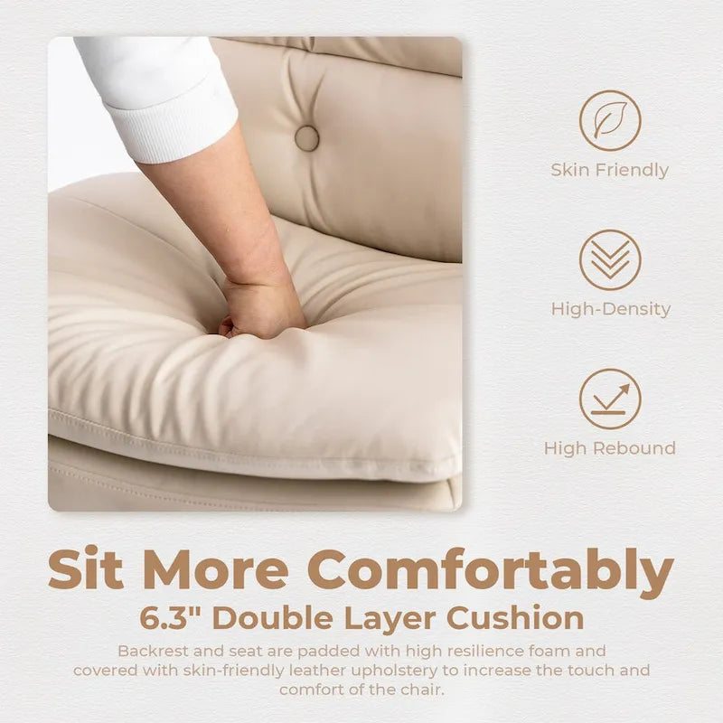 Chaise de bureau sans accoudoirs, grande taille et sans roulettes-4