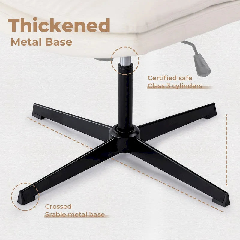 Chaise de bureau sans accoudoirs, grande taille et sans roulettes-5