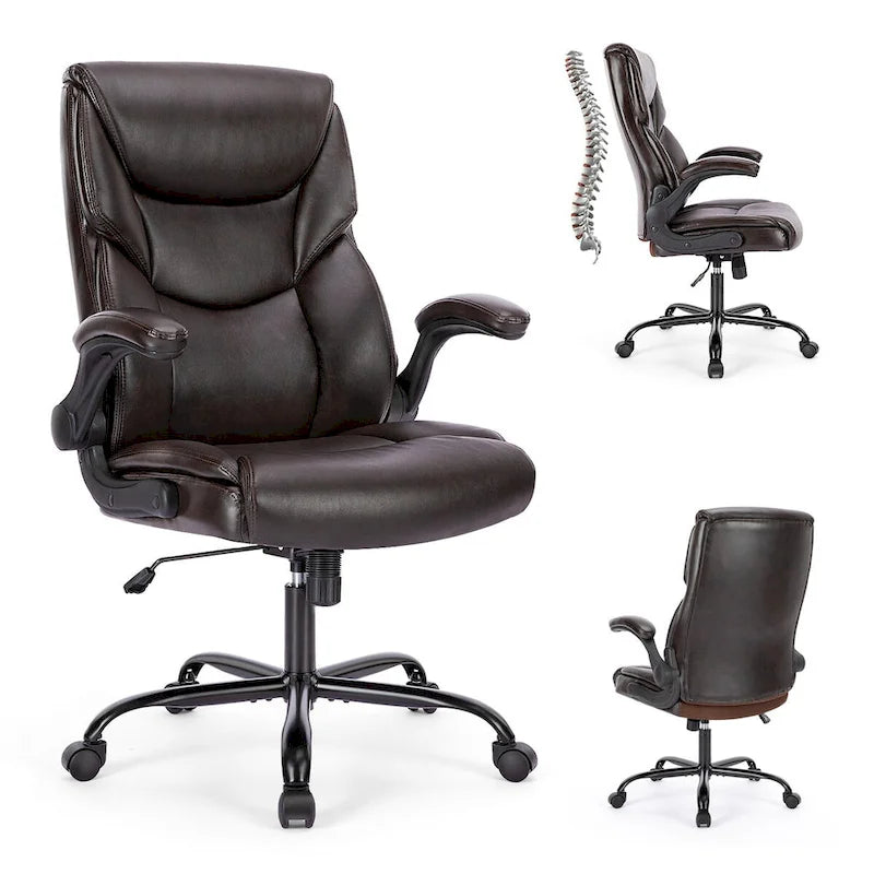 Chaise de bureau ergonomique réglable avec accoudoirs relevables-4